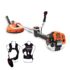 2in1 Benzin Motorsense mit Tragegurt, 52cc 2-Takt Freischneider Benzin mit Antivibrationssystem, 28cm Schnittbreite, Leistungsstark, Rasentrimmer für Garten und Feld 2,2 kW/8500 U/min (Rot)