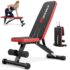 YOLEO Klappbare Hantelbank für kleine Home-Gyms, 6-in-1 Verstellbare Trainingsbank mit Kniebeugenständer, Kompaktes Krafttrainingsgerät für Wohnung und Garage