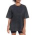 Ebifin Damen Tshirt Oversize Oberteile Rundhals,Schwarz,XXL