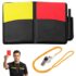 AYESY Schiedsrichter Set, FußBall Schiedsrichter Karten Schiedsrichter Pfeifen Set, Rote und gelbe Karten mit 2 Trillerpfeife und Umhängeband, Ergebnisbögen und Bleistift für FußBallspiel Schulsport