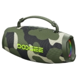 DOOGEEEco Wild Boom Tragbarer Lautsprecher, 20 Std Akku, IP55 Wasserdicht, Staub-und stoßfest, 80W Subwoofer | 2+1 Stereoklang, Integrierte Powerbank+Mikrofon, USB/TF-Karte/AUX mit Tragegriff, Grün,