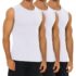 Falechay 3er Pack Unterhemd Herren Tank Top Ärmelloses Unterhemden Weiß L