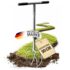 Akku Gartenfräse, Kabelloser Mini Kultivator mit 21V Akku, Elektro Bodenhacke mit Verlängerungsstange (1,3 m), 10 cm Arbeitsbreite & -Tiefe für Bodenbearbeitung, Jäten, Umgraben (2 Batterie)