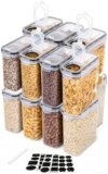 12er Müslibox mit Deckel 4L Vorratsdosen mit Deckel Etiketten