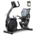 Wenoker Ergometer Liege- Heimtrainer mit Magnetbremse, Pulssensoren und LCD-Display, 16 Widerstandsstufen Bis 160KG, Sitzergometer mit Rückenlehne für Senioren