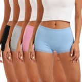 Marvmys Damen Boxershorts Baumwolle Unterwäsche Atmungsaktiv Bequem Weich Mittelhohe Panties Multipack S-XXL,