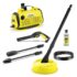 Akku Hochdruckreiniger, Pressure Washer 4-Gang-Modus Max 150Bar, Hydro Blast, Multifunktionale Mobiler Hochdruckreinige mit 2×4.0Ah Batterien, 6-in-1 und 180° Drehbare Düse für Autos,Terrasse, Garten