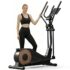 MERACH Crosstrainer für Zuhause mit 47 cm Schrittlänge, Ultraleise Ellipsentrainer mit Magnetwiderstand, 8 Widerstandsstufen, für Effektives Ausdauertraining, Eigener App, Belastbar Bis 180 kg
