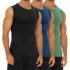 JMIERR Tank Top Herren Textur Baggy Muskel T-Shirt Unterhemd Schwarz L