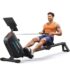 MERACH Liegeergometer für Zuhause mit 8 verstellbaren Widerstandsstufen, Smart Bluetooth, exklusiver App-Konnektivität, LCD-Display, Herzfrequenzsensoren und verstellbarer Rückenlehne
