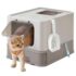 vsshe Hundebox Faltbar, L40 x B25 x H25 cm Transportbox für Hunde und Katzen, Geeignet für Auto & Flugzeug, Leicht Atmungsaktiv für Kleine Katzen, Kaninchen & Welpen mit Gewicht max 4.54kg, Schwarz