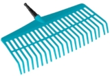 Gardena combisystem-Rechenbesen: Handlicher Zinkenbesen zum Zusammenfegen von Laub und Grasschnitt, mit robusten Kunststoffzinken, Arbeitsbreite 43 cm (3101-20), Leaf Rake, Plastic