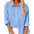 Ebifin Damen Tshirt Oversize Oberteile Rundhals,Khaki,L
