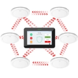 CPVAN 4G + WiFi Smart Rauchmelder Vernetzt mit 7″ Touchscreen Zentralpanel, TÜV Zertifiziert EN14604, LTE-M ohne WLAN Erforderlich, 10 Jahre Batterie, Anruf/SMS-Alarm, App-Benachrichtigung,