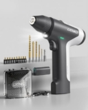 Litheli 4V Akku-Bohrschrauber Set, Bürstenloser Motor, 2-Gang Getriebe, 10mm Schnellspannfutter, inkl. 4000mAh Akku und LED-Licht – Ideal für Heimwerker und Möbelmontage,