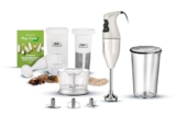 ESGE-Zauberstab 9750024 E 120 Select Creme 10-teiliges Set, Stabmixer 120W, Pürierstab inkl. Magic Fusion, Multimesser, Schlagscheibe Fleisch- und Gemüsemesser, Zerkleinerer, Messbecher, Rezeptbuch,