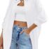 Tankaneo Damen Crop Top Oversize Sport T Shirt Rundhals,Weinrot,M