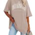 Ebifin Damen Tshirt Oversize Oberteile Rundhals,Schwarz,XL