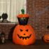 Halloween Deko Kürbis Gourdo Animatronic, Spirit Kürbis Deko Groß mit Licht