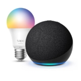 Echo Dot (5. Generation) | Anthrazit + Tapo L530EA Smart Bulb (E27), Funktionert mit Alexa – Smart Home-Einsteigerpaket,
