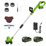 WORKIT 20V Akku Rasentrimmer mit Akku und Ladegerät, 2-in-1 Freischneider Akku, Bürstenloser Motor, inkl. 2x 4,0 Ah Akkus, Teleskopstiel für Unkrautentfernung, Gartenpflege Set,