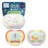 Philips Avent Soothie-Schnuller – einteiliges Silikondesign, für Neugeborene, flexibler Sauger, der den Druck auf Zähnen und Mund reduziert, BPA-frei, mit Sterilisationsbehälter, 2er-Pack, SCF099/27