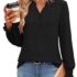 GetGigt 3er Pack Langarmshirt Damen Rundhlas Slim Fit Y2K Top Longsleeve Basic Unterhemd T-Shirts Langarm Dehnbar Trendy Oberteile(M,Schwarz, Weiß, Kaffeebraun)