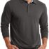 COOFANDY Poloshirt Herren Langarm Polo Shirt Langarmshirt Schwarz 2XL