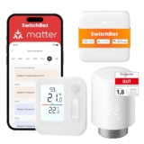 SwitchBot Smartes Heizkörperthermostat-Set mit Home Climate Panel und Hub Mini Matter, App-Steuerung, Fernzugriff, Sprachsteuerung, kompatibel mit Alexa, Google Home, Apple Home und Home Assistant,