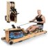 YOSUDA 2026 Neu Rudergerät Wasser, max. 190cm/182kg, 22-Liter-Wassertank, Rudergerät für Zuhause Klappbar Holz mit Bluetooth Display & Verstellbarer Handy-Halter, ultraleise Rudermaschine, waterrower