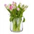 Der Rose Glasvase 20 cm, Transparente Blumenvase für Blumensträuße