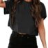 Ebifin Oversize T Shirt Damen Rundhals Kurzärmeliges Tops Casual Lockere Basic Sommer Tee Shirts Bluse.Khaki.XL