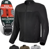 SHIMA OpenAir Motorrad Jacke Herren mit Protektoren AirForce Rückenprotektor Motorradjacke Sommer Mesh Belüftet Textiljacke Schutzjacken Protektorenjacke Luftige (Männer, Schwarz, XL), 90
