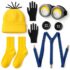Glatzenkappe, Gru Kostüm, 3 Teiliges Halloween Kostüme Set Inklusive Bald Cap, Schal und Haarnetz, Faschings Kostüm Herren für Verwendung bei Halloween und Partybesuchen Durch Personen ab 15 Jahren