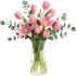 KADAX Blumenvase, 18cm Vase aus Glas, ⌀8cm Glasblumenvase mit einem 11cm Hals, Durchsichtige Tischvase, Klarglasvase, Glasvase für Blumen, Dekovase für Wohnzimmer