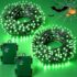2 Stück Halloween Baum mit Kürbis Anhängern LED Lichterbaum Innen