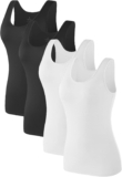 4pcs Tank Tops für Damen ärmelloses Unterhemd Schichtung Tanks
