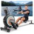 Rudergerät für Zuhause, Aeriflo W200 Hochwertiges Faltbares Wasser Rudergerät aus Massivholz, mit Professionellem Bluetooth-Monitor mit Tablet-Halter & Komfortabler Sitz