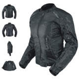A-Pro Oxford Jacke Damen Textil Protektoren Thermoweste Motorrad Wasserdicht Schwarz M, 56.76
