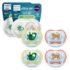 Chicco Dual Soft, Silikonschnuller 6-16 Monate, zweifarbig, Set aus zwei weichen Schnullern, unterstützt die Atmung und fördert die richtige Entwicklung des Mundes, 2 Stück, Baby Girl