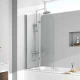 EMKE 100x140cm Duschtrennwand für Badewanne
