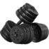 SONGMICS Hanteln, Hantelset aus Gusseisen, Kurzhanteln, 2 x 10 kg, verstellbar, Workout, Fitnesstraining, Gewichtheben für Zuhause, Fitnessstudio, tintenschwarz SYL20T