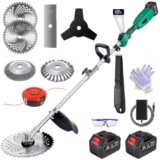 6- IN-1 Rasentrimmer mit Akku für Makita Akku, Rasentrimmer Bürstenloser Motor, 2 x 4.5Ah Batterien Akkuu Motorsense Freischneider mit Unkrautbürste für Rasenschneiden und Garten,