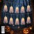 Halloween Deko 3 Set Leuchtende Halloween Lichterkette mit Timer & 8 Modi