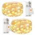 DALMALIN 12er-Pack Lichterketten mit Timer, Batterie Kupfer Drahtlichterkette 2M 20 LEDs Lichterketten Weihnachten Batteriebetrieben Wasserdichte Lichter Flasche,Innen, Außen,DIY Dekoration, Warmweiß
