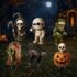 Halloween Deko Geist, 2 Stück leuchtende hängende Geister mit LED-Lichterketten, Outdoor Dekoration für Garten, Terrasse, Rasen und Vorgarten