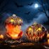 Solpex Halloween Dekoration Aufblasbare Kürbisdekoration, 150m/5FT, gestapelte Kürbisse mit LED-Beleuchtung für Halloween Partys, Gärten, Rasenflächen, Hofdekorationen (orange & lila)