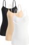 Knuffnee Damen Baumwolle Unterhemd Regal BH Unterhemden Verstellbaren Spaghetti Top 3er Pack