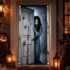 150 cm Hängende Halloween Skelett, Halloween Deko Outdoor XXL mit Willkommen und Welcome Schild, Scary Skelett zum Aufhängen für Spukhäuser Indoor Helloween Garten Baum Eingang Party