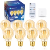 Aigostar Smarte Glühbirne Alexa E27 Bluetooth Mesh A60 6W 2700-6500K 8St,